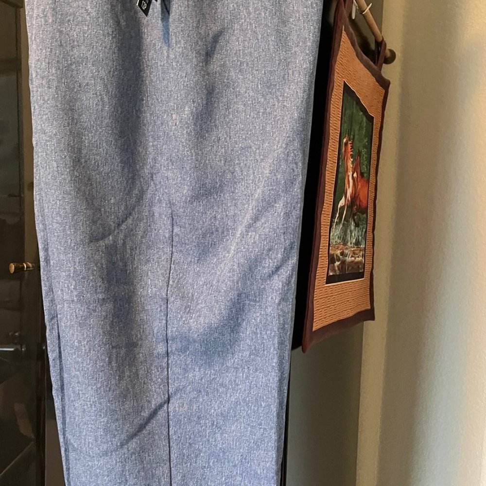 NWT Ladies Briggs 12P  Slip on casual slacks  - Blue